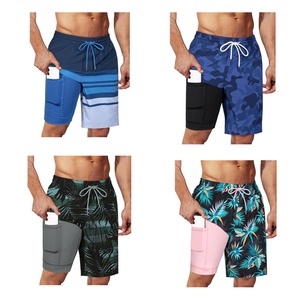 Short de bain imprimé avec logo personnalisé pour homme, short de plage grande taille avec élastique et poche arrière - Product Image 1