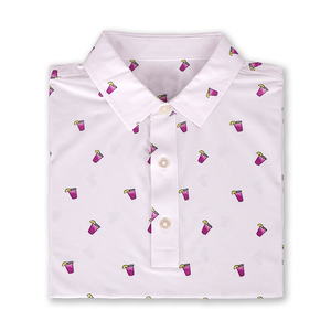 Polo de golf respirant pour homme, coupe ajustée et sèche, avec tout imprimé, 80% polyester 20% maillot spandex, logo brodé sur mesure numérique - Product Image 2