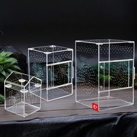 Boîte d'élevage écologique pour reptiles et araignées-loup en acrylique transparent TX Cross-Border avec ventilation magnétique et couvercle verrouillable empilable
