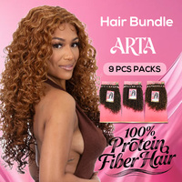 Extensions de cheveux Julianna en gros, lot de 9 pièces, fibres organiques bio-proteinées, tissage synthétique, mèches bouclées, ensemble de mèches