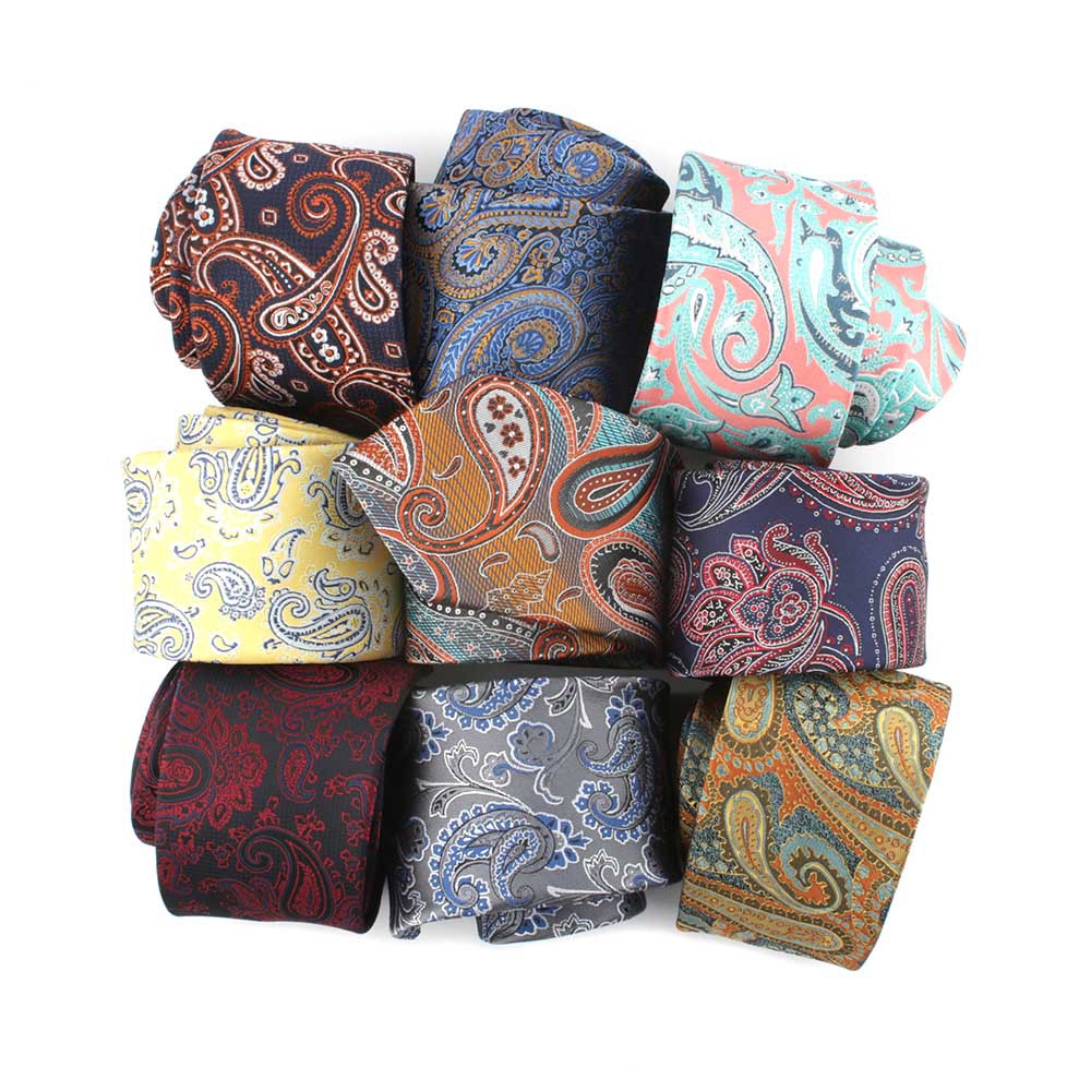 Men's Classic Paisley Ties Luxury Italian Silk Jacquard Necktie Customized Logo Business Wedding Male Neck Tie