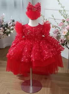 Nuovo Arrivo Personalizzato: Abito Rosa per il Primo Compleanno della Bambina <span class=keywords><strong>con</strong></span> <span class=keywords><strong>Farfalle</strong></span> 3D, Lussuoso <span class=keywords><strong>Vestito</strong></span> da Cerimonia Senza Maniche Ricamato - Product Image 6