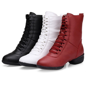 Jazz danse bottes femmes salle de bal dames Latin chaud bottes carré moderne fête chaussures talon moyen 4cm automne hiver danse baskets - Product Image 4