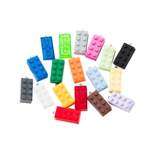 Wholesale DIY Rectangle Building Blocks Plastic Charms For Keychain Earring Necklace Pendant