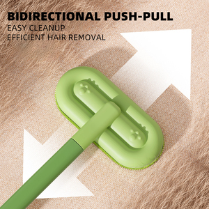 Brosse multifonctionnelle portable à long manche en plastique réutilisable et écologique pour enlever les poils d'animaux sur la chambre, le canapé, le lit et les draps - Product Image 2