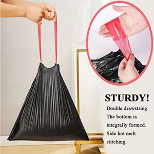 Kustom grosir kantong sampah dapur 4 8 13 30 galon plastik tebal putih kantung sampah dengan tali serut