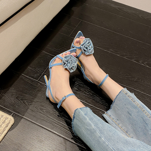 Nuevas Sandalias de Tacón Alto con Pedrería, Diseño de Flor de Rosa, Estilo Francés, Elegantes y Sensuales para Mujer, Ideales para Fiestas - Product Image 5