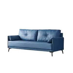 Lampu Sofa Mewah Set Furnitur Meja Teh Kombinasi Set Sederhana Modern Sofa Kulit Ruang Tamu Sofa Kantor Bisnis