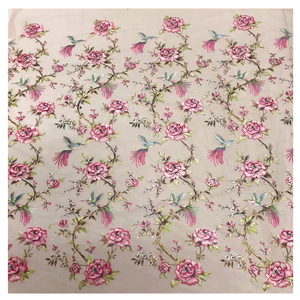 Dentelle florale colorée élégante, magnifique tissu brodé, dentelle florale, textile de créateur, mode dentelle - Product Image 1