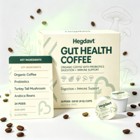 Suplemento de Café en Polvo con Extracto de Hongo Chaga Orgánico de Marca Privada OEM, Contiene Probióticos, Beneficioso para la Salud Intestinal