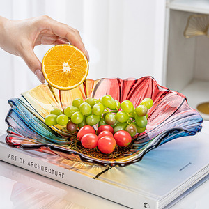 Bandeja de fruta Bohemia Caja desechable ecológica para aperitivos y películas Plato de vidrio grabado a mano - Product Image 2