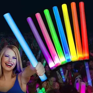 Nicheer Cheer aydınlık tüp Rgb Dj gece kulübü konser kızdırma sopa toplu Neon parti malzemeleri ışıklı Led lamba köpük sopa