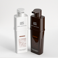 Flacon pompe carré plat 2-en-1 de 200 ml à double compartiment pour teinture capillaire et shampoing, soins de la peau, en plastique PET vide, avec logo personnalisé