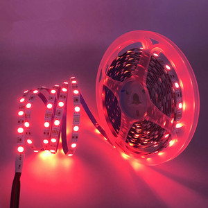 5V 12V 24V Seleccionable 5050 RGB 6mm Tira de <span class=keywords><strong>LED</strong></span> Flexible estrecha Negro Blanco PCB Luz de gradiente autoadhesiva - Product Image 4