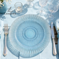 Assiettes de présentation rondes Lanques 13 en verre violet élégant pour décoration de mariage, centres de table décoratifs de luxe pour événements et locations