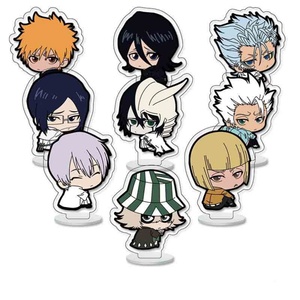 Ensemble de 9 figurines décoratives de bureau Bleach Hitsugaya Toushirou Kurosaki Ichigo, accessoires en plastique, artisanat en acrylique, support d'anime - Product Image 1