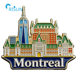 Cadeaux Souvenirs Personnalisés Canada Drapeau Canadien Montréal Aimant de Réfrigérateur Épingle de Revers Badge Broche Épingle Émaillée Personnalisée Montréal - Product Image 2