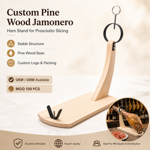 Soporte de Jamón de Madera, Exhibidor de Jamón, Soporte para Prosciutto para Tienda de Charcutería, Paquete con Logotipo, MOQ100, Directo de Fábrica - Product Image 1