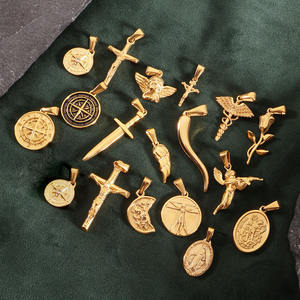 Bijoux personnalisés, pendentif serpent en or plaqué or 18 carats en acier inoxydable, croix de Jésus <span class=keywords><strong>CHRISTOPHER</strong></span>, pour hommes et femmes - Product Image 5