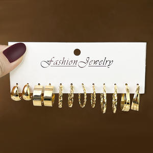 IStapromo regali orecchini in oro Set di orecchini in lega Extra Large orecchini da donna retrò moda gioielli Set regali promozionali - Product Image 4