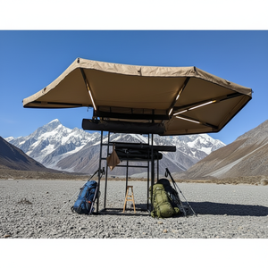 Fabrikant Duurzame 270 Autozonnescherm 360 Graden Vrijstaande Luifel met LED Verlichting voor 4x4 Voertuigen en Kamperen - Product Image 1