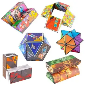 Offres Spéciales Fidget Toys Cerveau Formation Forme changement Boîte 3d infini géométrique Magnétique Magic Cub enfants adulte décompression jouet