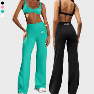 Vêtements de yoga brossés double face, vêtements de sport d'été pour femmes, ensembles de course à pied, de gym et de fitness pour adultes - Product Image 1