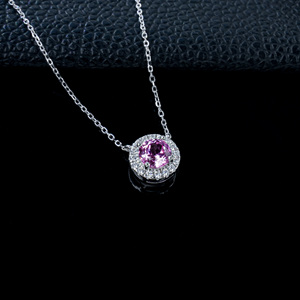 Collier en argent 925 avec saphir Padparadscha cultivé - Product Image 3