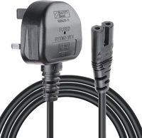 BS1363 à IEC C7 Figure 8 Socket Câble d'alimentation entièrement moulé UK Plug 0.75mm Câble d'alimentation pour appareil ménager