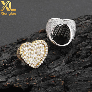 Nuevo Anillo de Moda con Baño de Oro de 18K, Estilo Hiphop Punk, con Cristales de Diamantes, para Mujer - Product Image 5