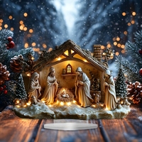 Adorno Decorativo Acrílico Plano 2D con Temática Religiosa para el Hogar, Decoración Personalizada para Mesa, Adecuado para Salas de Estar