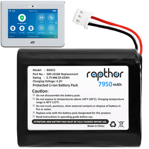 Аккумулятор Rapthor 7950 мАч (замена 300-10186) для панели управления ADT Command Smart Security, 3.6В / 3.7В / 4.2В, 29.42Втч - Product Image 1