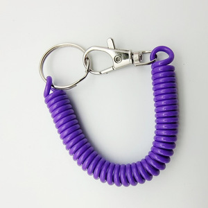 Porte-clés spirale rétractable antivol anti-perte avec <span class=keywords><strong>cordon</strong></span> extensible et mousqueton métallique - Product Image 6