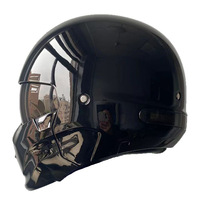 Casque Warrior 3/4, coque ABS, certifié DOT, feu arrière LED, batterie lithium rechargeable, casque de moto en stock