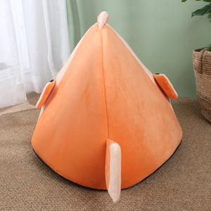 Cama para Gatos con Diseño de Pez Payaso, Forma Triangular, Cama Cálida para Mascotas, Lavable a Mano, Material de Felpa Corta - Product Image 2
