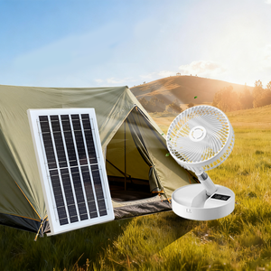 आउटडोर शिविर डेस्कटॉप कार्यालय के लिए सौर पैनल के साथ कम शोर पोर्टेबल डेस्कटॉप फोल्डेबल प्रशंसक - Product Image 3