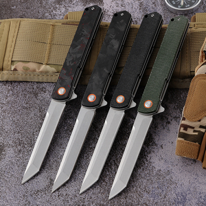 Couteau de poche pliable EDC de haute qualité Bochen avec manche en fibre de carbone broyée et lame D2, couteau de survie pour le camping et la chasse - Product Image 3