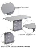 Table à manger rectangulaire extensible moderne de qualité supérieure à prix de gros, mobilier de cuisine pour 6 à 10 personnes