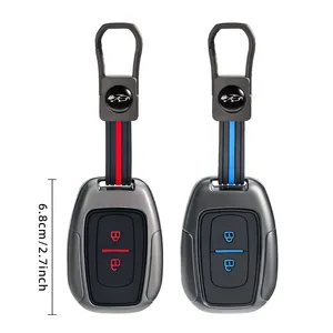 Guscio portachiavi a 2 pulsanti in lega di zinco e silicone per Renault Kwid, Traffic, Symbol, <span class=keywords><strong>Dacia</strong></span> <span class=keywords><strong>Sandero</strong></span>, Logan, Duster 2016-2018 - Product Image 6