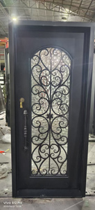 Puerta Doble Moderna de Lujo para Hoteles y Villas, Impermeable, de Hierro Forjado, Tipo Entrada Exterior - Product Image 4