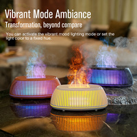 Humidificador USB Mini de Fábrica OEM/ODM para Uso Doméstico, con Luz Nocturna LED de 7 Colores, Efecto de Llama y Fragancia