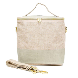 Eco friendly 100% juta termica cooler tote lunch bag poche insulated congelamento raffreddamento lino juta cooler bags - Product Image 1
