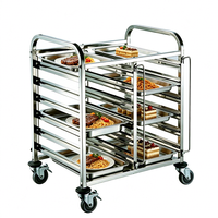 Chariot de cuisine mobile professionnel en acier inoxydable pour boulangerie, avec support pour 12 bacs GN/IPAN
