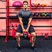 Kettlebell en acier massif recouvert de caoutchouc, équipement de fitness pour la maison et la salle de sport pour l'entraînement de la force des hanches