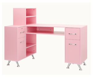 خشب حديث لورشة الصالون أبيض/ذهبي مع درجين قابل للقفل وراحة يد عالية الوضوح - Product Image 1