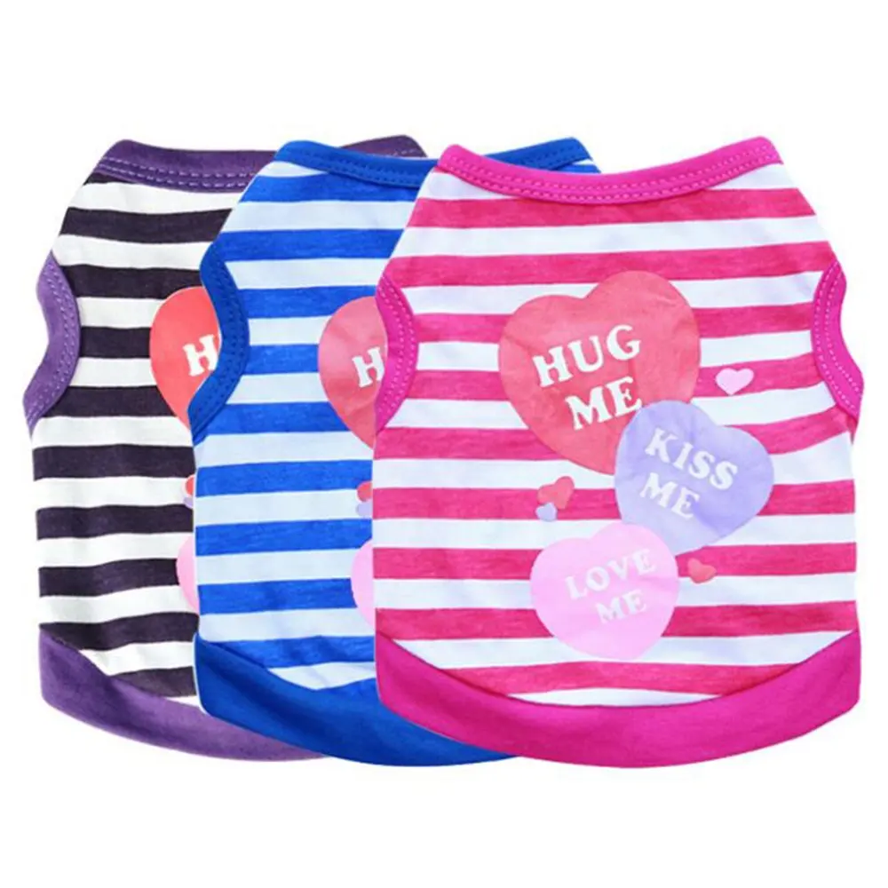 Großhandel Mode Streifen Hug Me Hunde kleidung Sommer T-Shirts