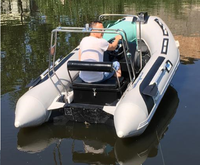Rancoo – bateau gonflable rigide côtelé en PVC Hypalon, 430cm, coque dure en Aluminium et fibre de verre avec Console centrale, vente en gros