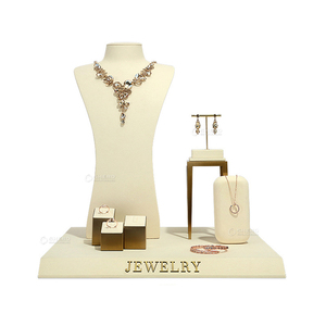 Elegant Custom Microfiber Jewelry <b>Display</b> With Resin Base Customizable Color For High End Jewelry Stores - Product Image 5
