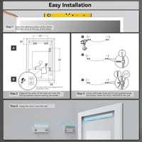 Stock US Vente en gros Livraison directe Miroir de salle de bain intelligent sans cadre rectangulaire