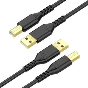 Cable USB 2.0 de Alta Velocidad Tipo AM a Tipo BM para Impresora, Cable de Carga y Datos USB de 1m, Cable USB 2.0 A-B para Impresora, Negro, Trenzado de PVC - Product Image 2